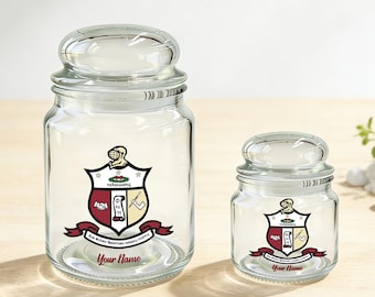Personalized Kappa Alpha Psi Candy Jar,Glass Treat Jar,1911 Fraternity Gift,Cookie Jar