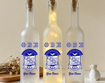 Phi Beta Sigma Bottle Lamp,Personalized Fraternity Gift,LED Message Bottle
