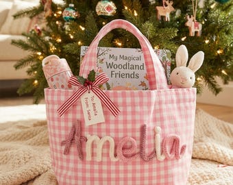 Personalized Kids Tote Bag, Big Sister Gift, Custom Name Gift for Girls