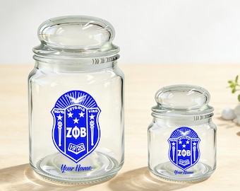 Personalized Zeta Phi Beta Candy Jar,Glass Treat Jar,1920 Sorority Gift,Cookie Jar