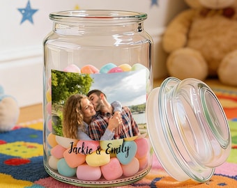 Personalized Photo Cookie Jar: Custom Stoneware Jar, Housewarming Gift