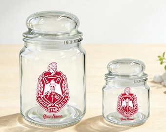 Personalized Delta Sigma Theta Candy Jar,Glass Treat Jar,1913 Sorority Gift,Cookie Jar