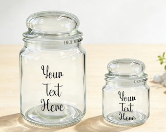 Personalized Candy Jar: Custom Text or Logo,Home Decor, Canister, Storage