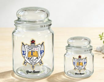 Personalized Sigma Gamma Rho Candy Jar,Glass Treat Jar,1922 Sorority Gift,Cookie Jar
