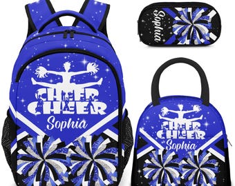 Mochila personalizada para animadoras, regalo del equipo de animadoras azul, mochila escolar para animadoras.