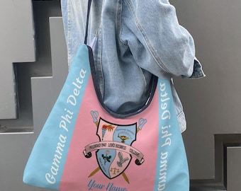 Personalized Gamma Phi Delta Bag,Tote Bag with Name,Shoulder Bag,Sorority Handbag,Sorority Gift