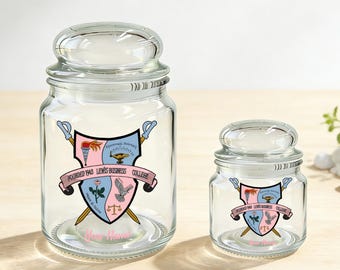 Personlig Gamma Phi Delta godisburk, glasburk, present till kvinnoförening från 1943, burkar för tjejer