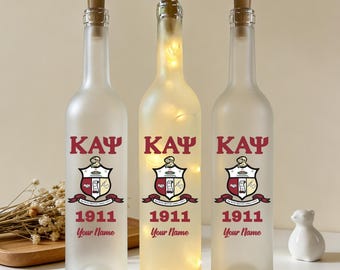 Kappa Alpha Psi Bottle Lamp,Personalized Gift for Brother,LED Message Bottle,Fraternity Gifts