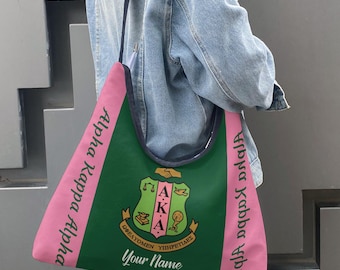 Personalized AKA Bag,AKA Tote Bag with Name,Classic Shoulder Bag,Sorority Handbag,Unique Sorority Gift