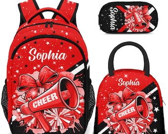 Mochila personalizada para animadoras, regalo para el equipo de animadoras rojo, mochila escolar para animadoras.