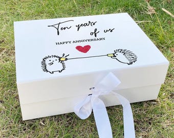 10th Anniversary Gift Box to Husband, Custom Memory Keepsake Box, Personalized Spouse Gifts