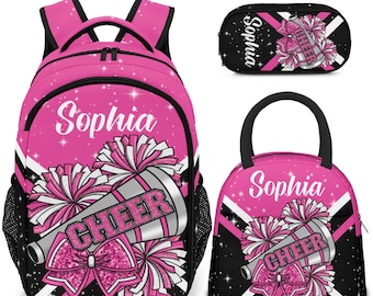 Personalized Cheerleader Backpack Set, Pink Cheer Squad Gifts