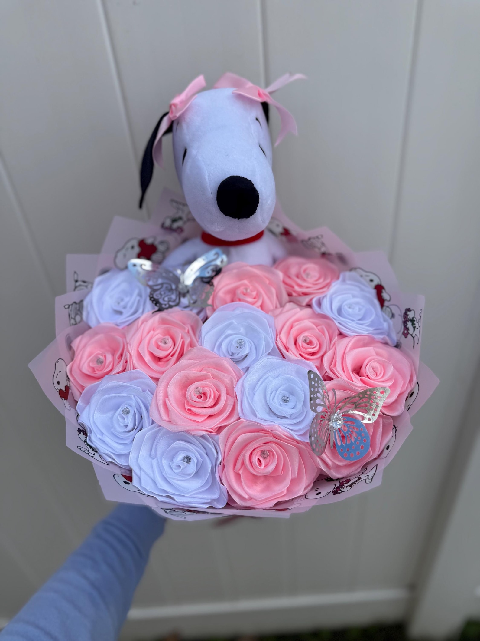 Handmade Snoopy Bouquet: Eternal Rose Anniversary Gift, Birthday and ...