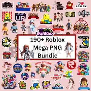 Roblox PNGクリップアートバンドル、誕生日クラフト、Roblox SVGバンドル、ゲームフォント、クリップアート、キャラクター（デジタルダウンロード）