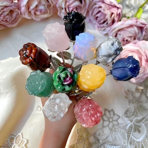 4"Natural Carved Crystal Flower – Healing Crystal Decor, Spiritual Home Ornament, Romance Eternal Gift, Meditation & Mindfulness Crystal