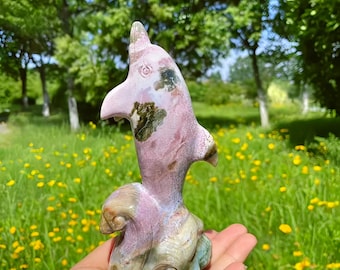 6.5" Ocean Jasper  Dolphin Sculpture | Natural Crystal Carving | Healing Stone Decor | Unique Ocean Animal Crystal Gift，  Animal Sculpture
