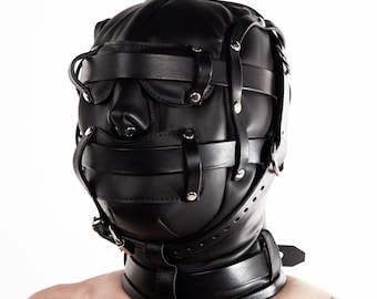 Handmade Leather Gothic Mask, Festival Cosplay Accessory, Adjustable Unisex Style