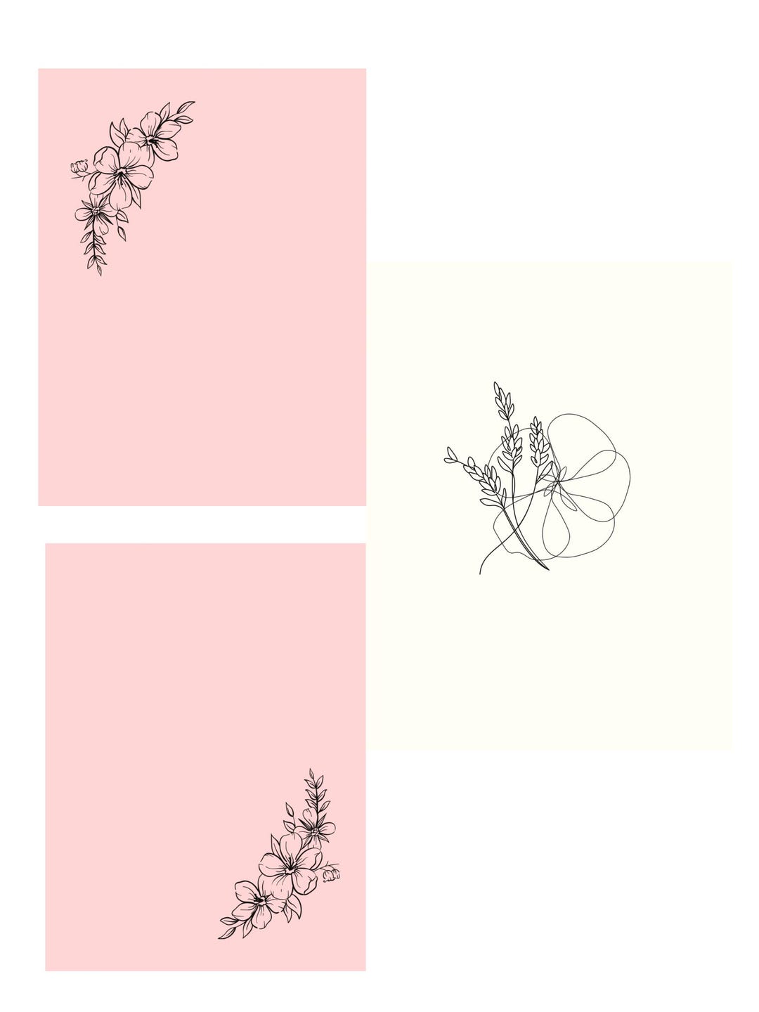 Wall Art - Set of 3 Floral Digital Prints - High Resolution Digital ...
