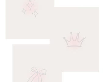 Impressões de arte de parede de princesa: conjunto de 3, decoração de berçário (download digital)