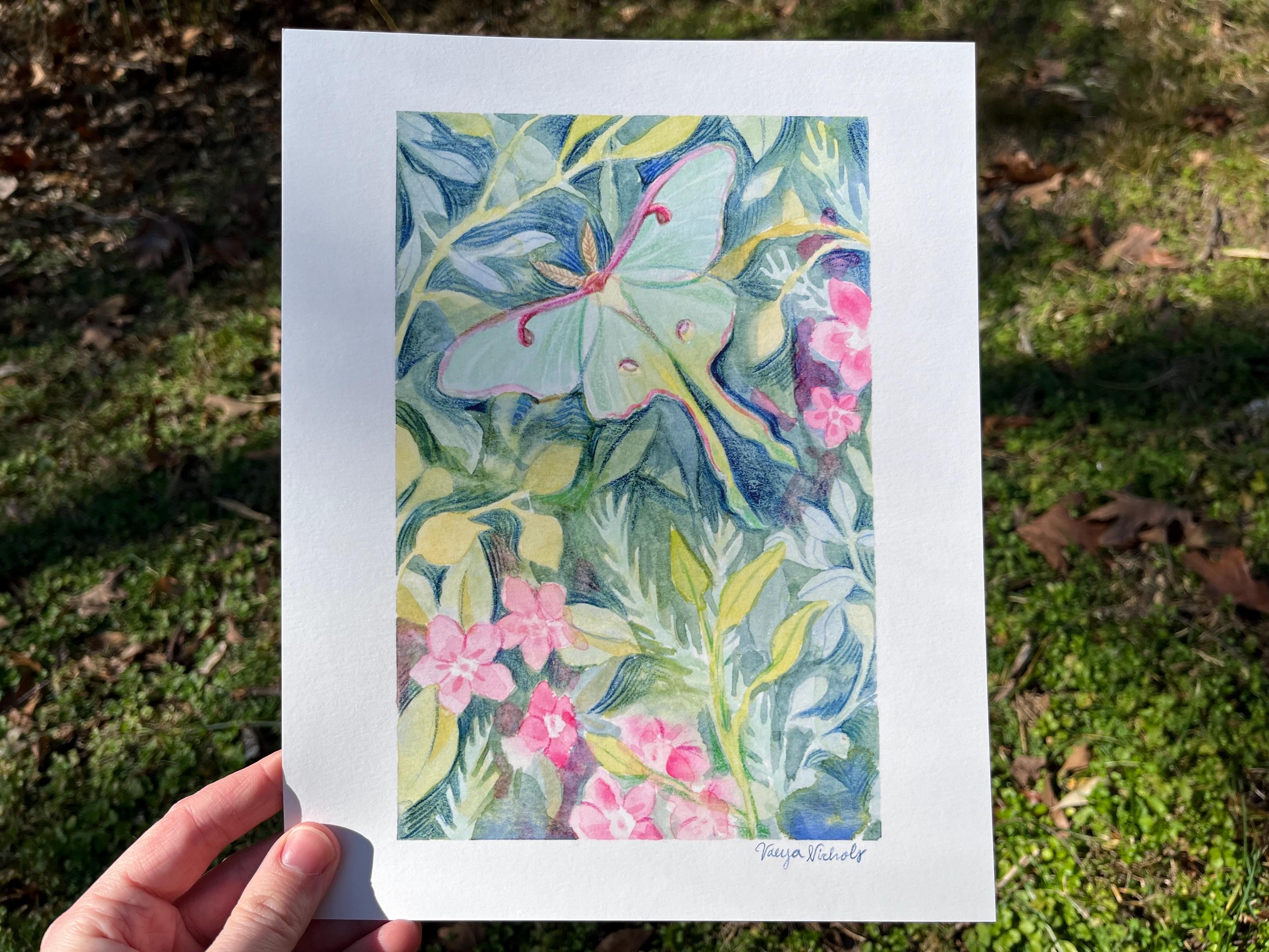 Luna Moth Watercolor Giclée Print: 8x10 Nature Art Painting - Etsy