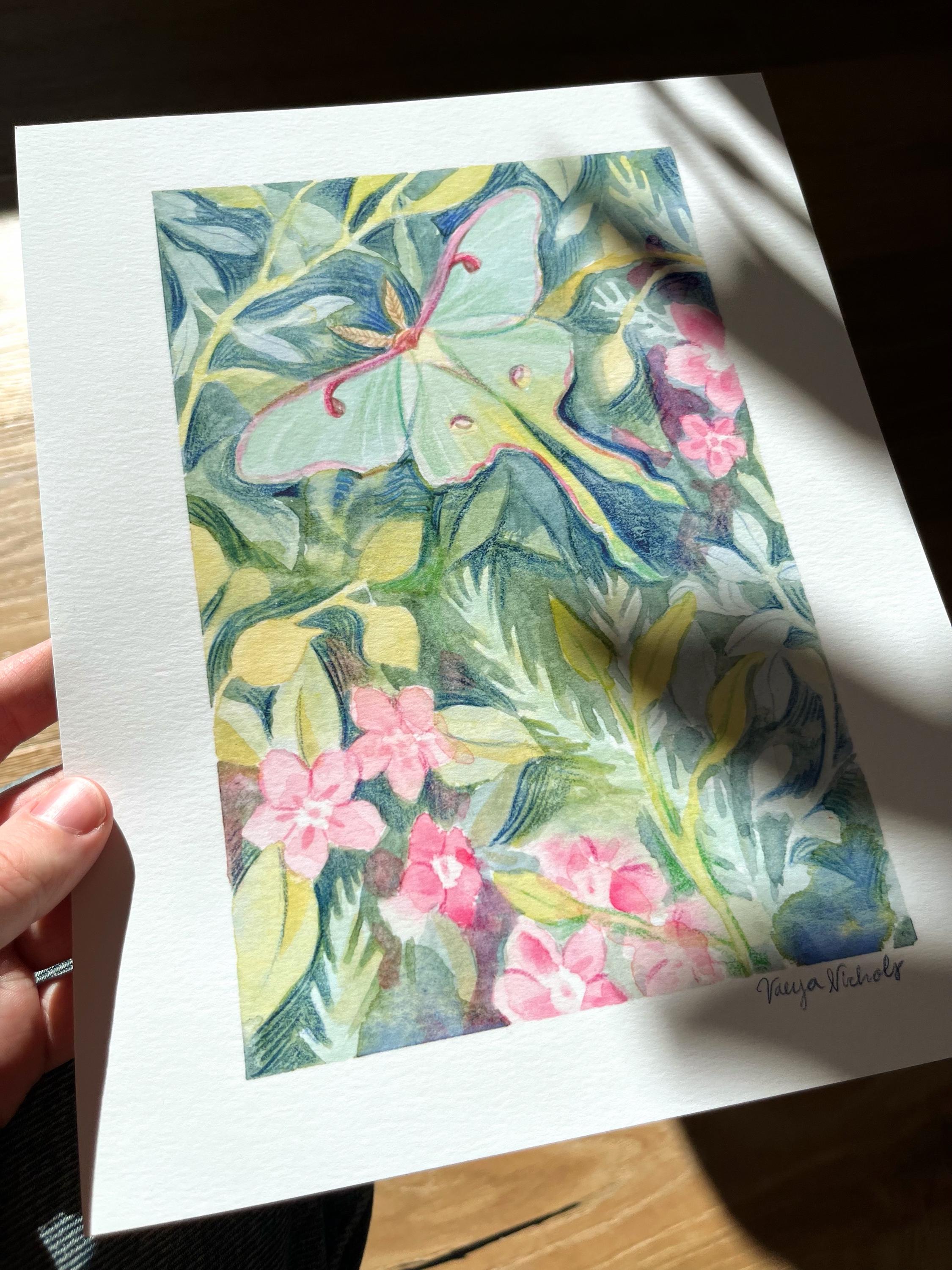 Luna Moth Watercolor Giclée Print: 8x10 Nature Art Painting - Etsy