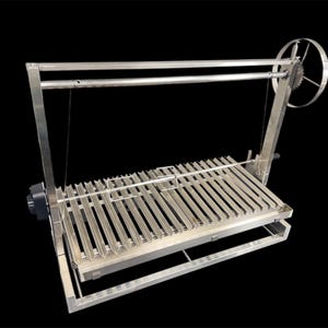 Stainless Steel Argentine Grill – Built-in V Grate with Rotisserie Kit