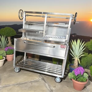 Argentinian V Grate Grill – 304 Stainless Steel, Grease Trap, Shovel & Cleaner