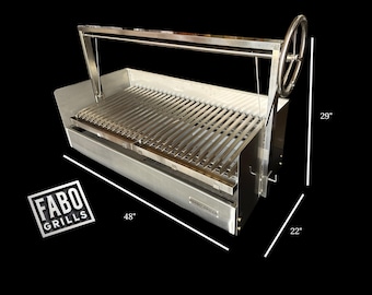 48” Stainless Steel Argentinian Grill Box – Adjustable V-Grate