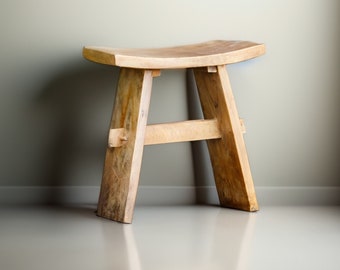 Zen Serenity Japanese Style Teak Wood Stool