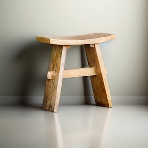 Zen Serenity Japanese Style Teak Wood Stool