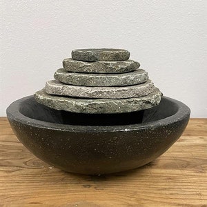 Cairn Tranquility: Natural Slate Tower Water Fountain