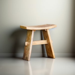 Zen Serenity Japanese Style Teak Wood Stool