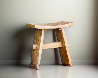 Zen Serenity Japanese Style Teak Wood Stool