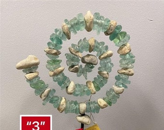 Damaged Recycled Glass and Stone Spiral Garden Stand