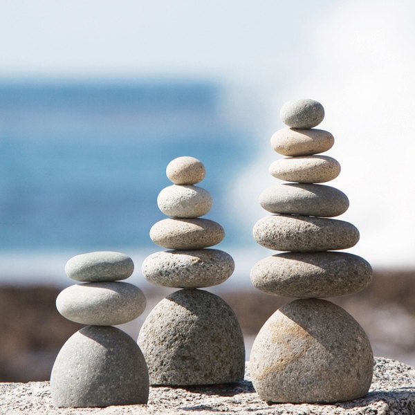 Handmade Natural River Stone Rock Cairn Balanced Rocks Sculptures