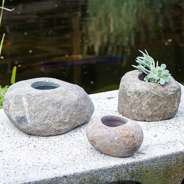 River Stone Pot Natural Rock Planter