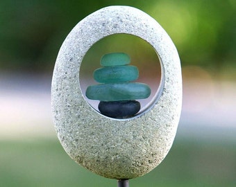 Lunar Harmony Cairn Garden Stake