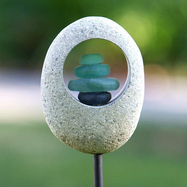 Lunar Harmony Cairn Garden Stake