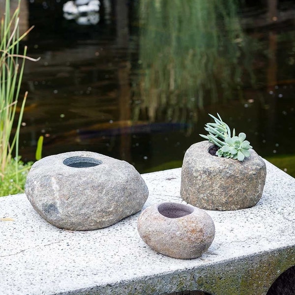 River Stone Pot Natural Rock Planter