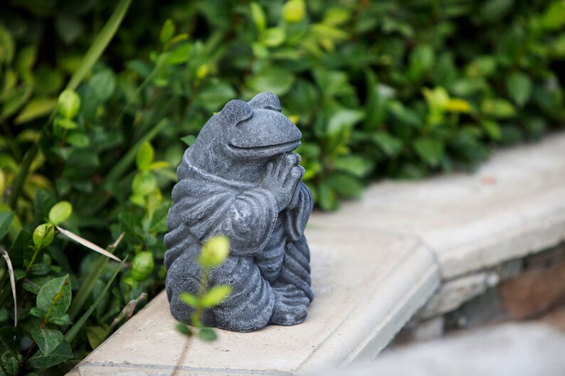 Meditating Frog Garden Statue Sculpture Praying Frog Zen Yoga Etsy