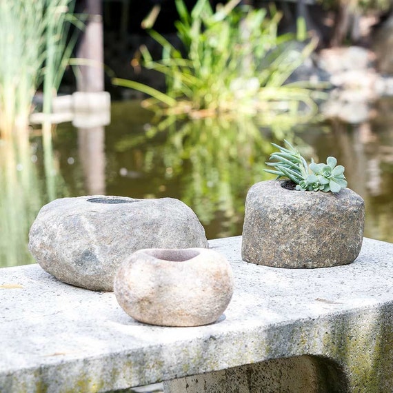 River Stone Pot Natural Rock Planter