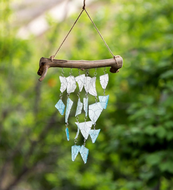 MARE Sea Glass Wind Chime, Mobile, Chime, Driftwood, Suncatcher