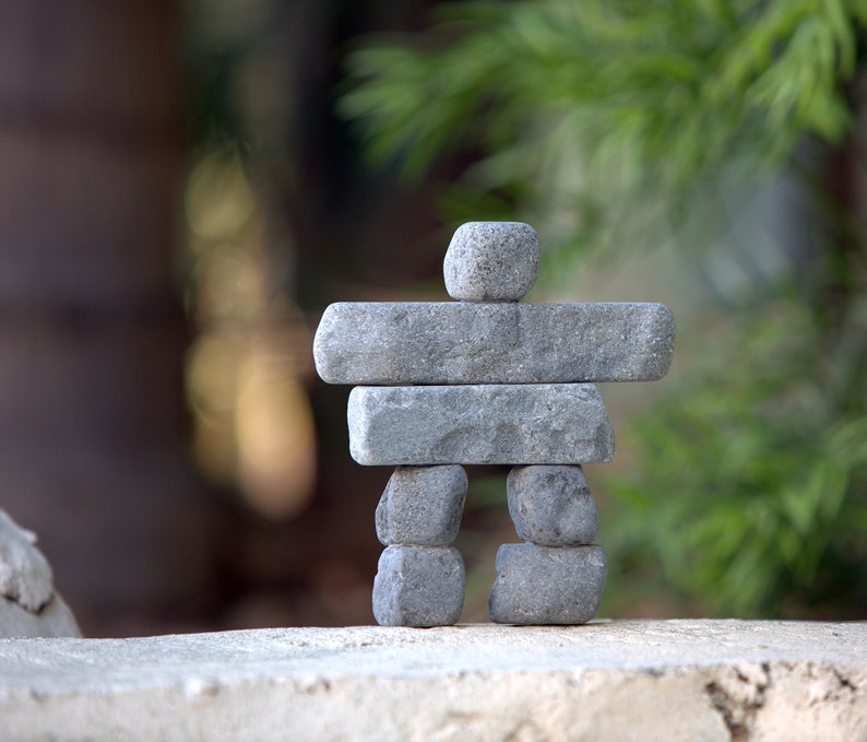 Inukshuk Inuksuk Stone Cairn Sculpture Natural River Stone Etsy
