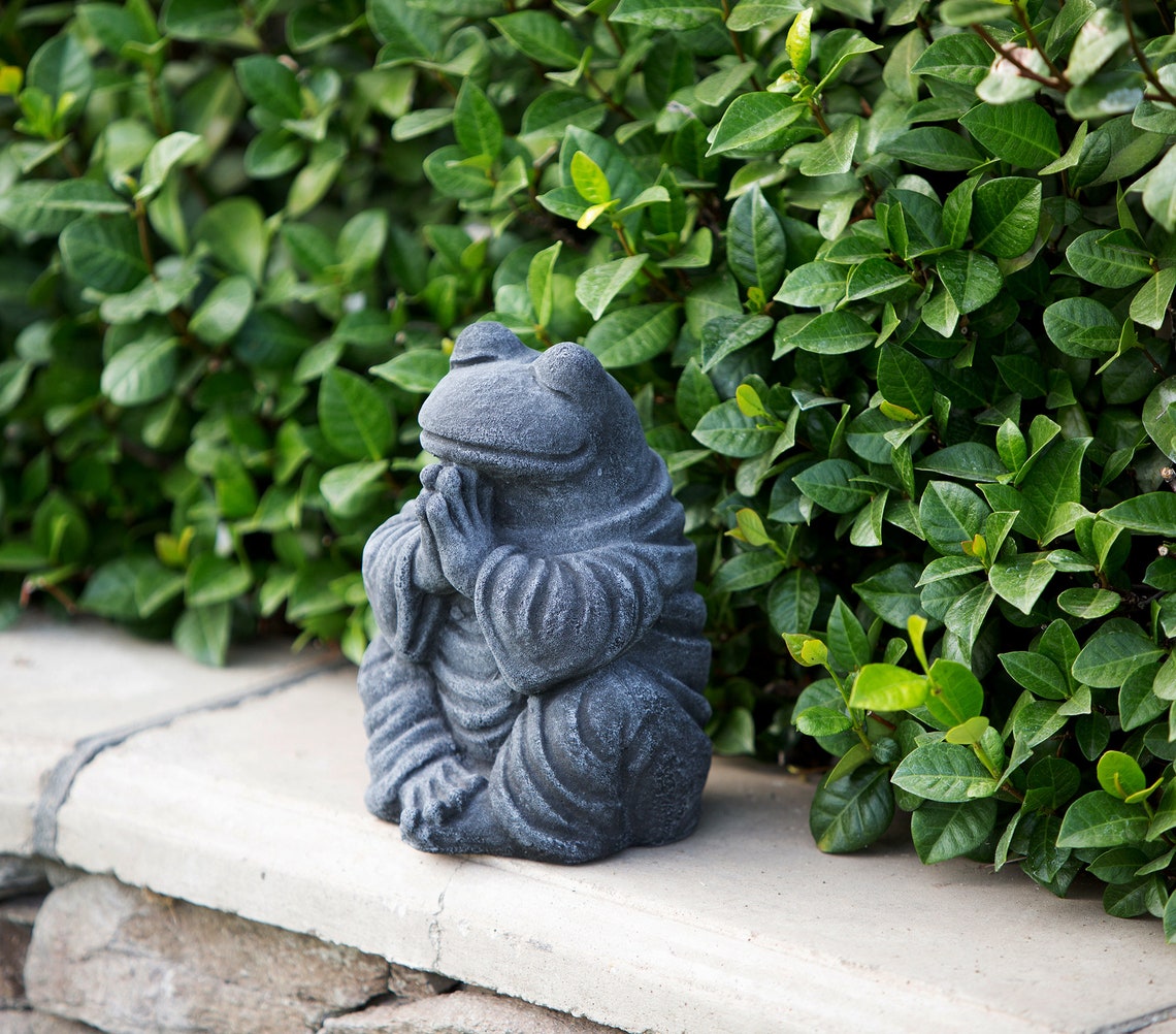 Meditating Frog Garden Statue Sculpture Praying Frog Zen Yoga Etsy