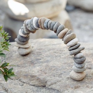 Serene Stone Arch: Handcrafted Cairn Sculpture for Home & Garden