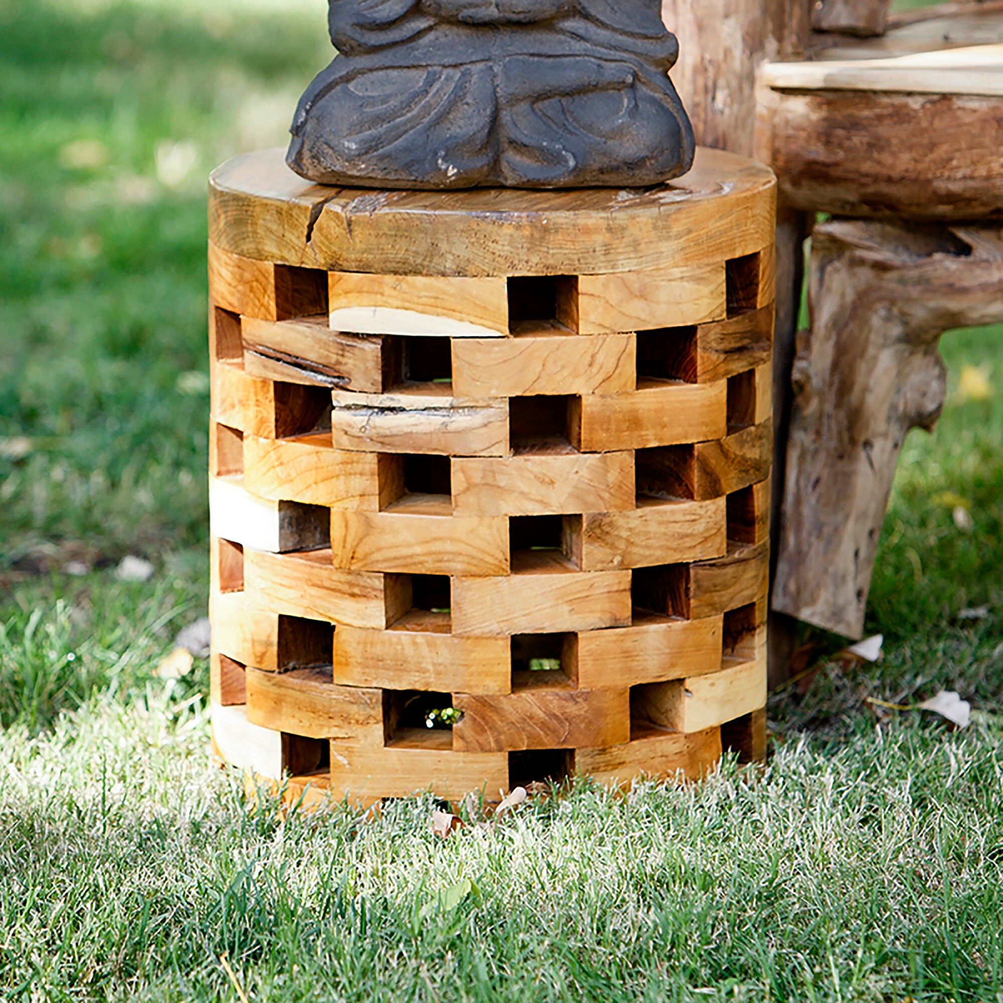 Teak on sale round stool