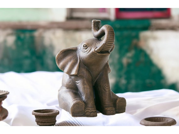 Estatua de elefante de buena suerte, decoración del jardín del hogar,  cemento de fibra de elefante de la suerte, jardín Zen -  México