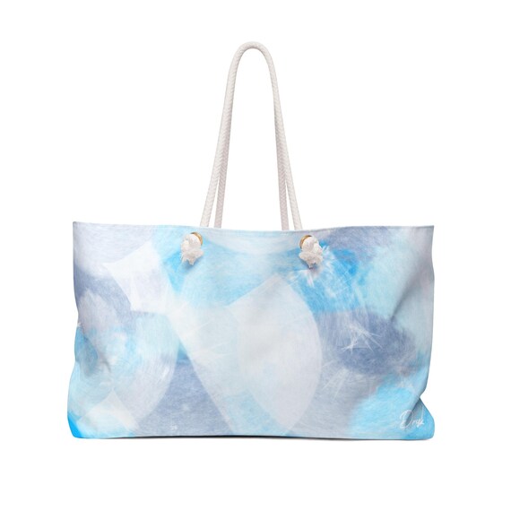 Blue Watercolor Abstract Beach Bag