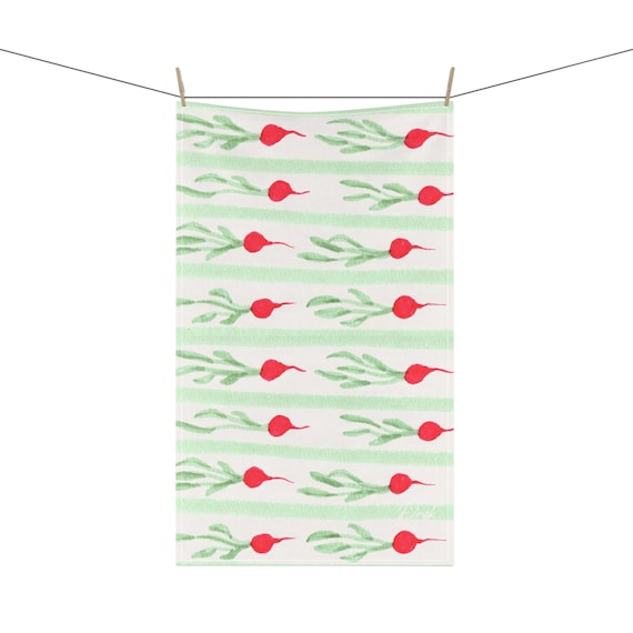 Radish Stripe Tea Towel
