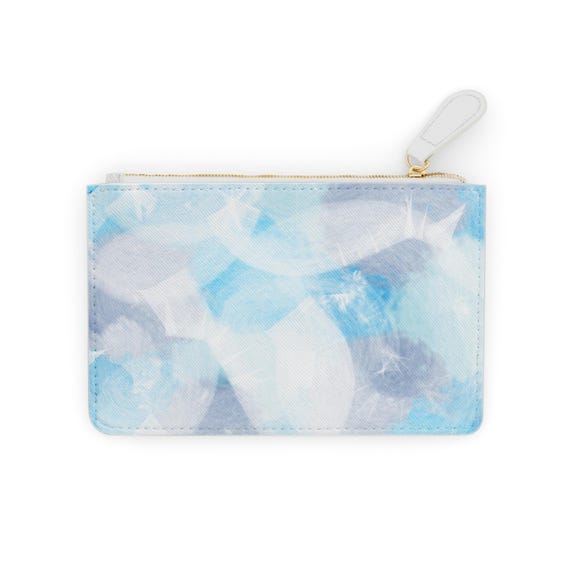 Blue Abstract Watercolor Mini Clutch Bag